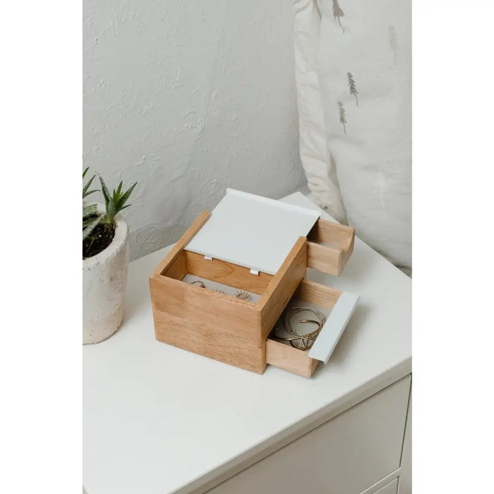 Smyckeskrin UMBRA - STOWIT MINI, vit/trä - produktbild av Organizers & papperskorgar från Umbra | Arvande