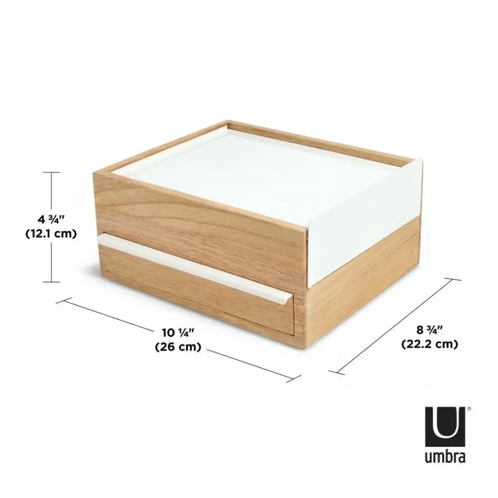 Smyckeskrin UMBRA - STOWIT, vit/trä - produktbild av Organizers & papperskorgar från Umbra | Arvande