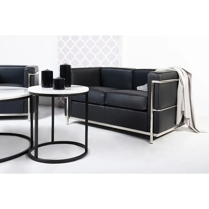 Soffa - SOFT LC2 2-SITS, svart italiensk läder - produktbild av [MGO] Import King Home från King Home | Arvande