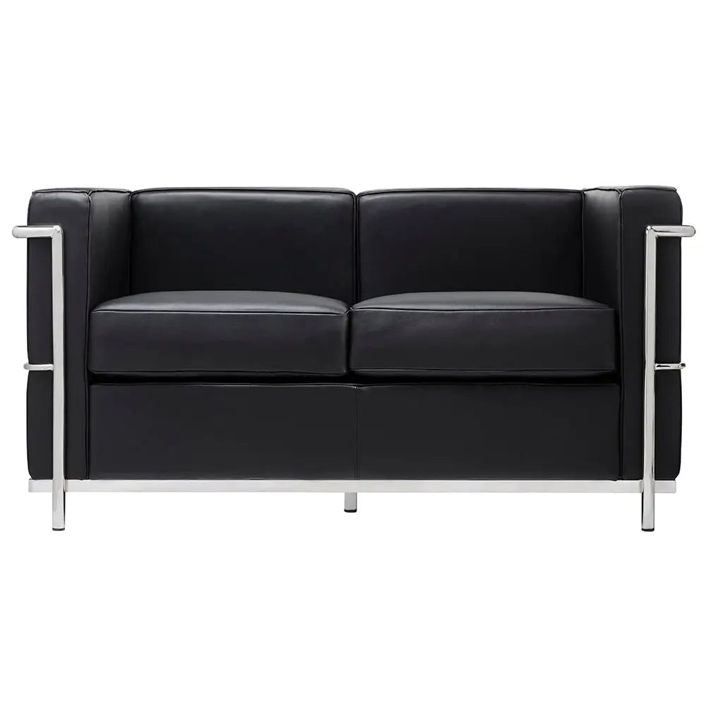 Soffa - SOFT LC2 2-SITS, svart italiensk läder - produktbild av [MGO] Import King Home från King Home | Arvande