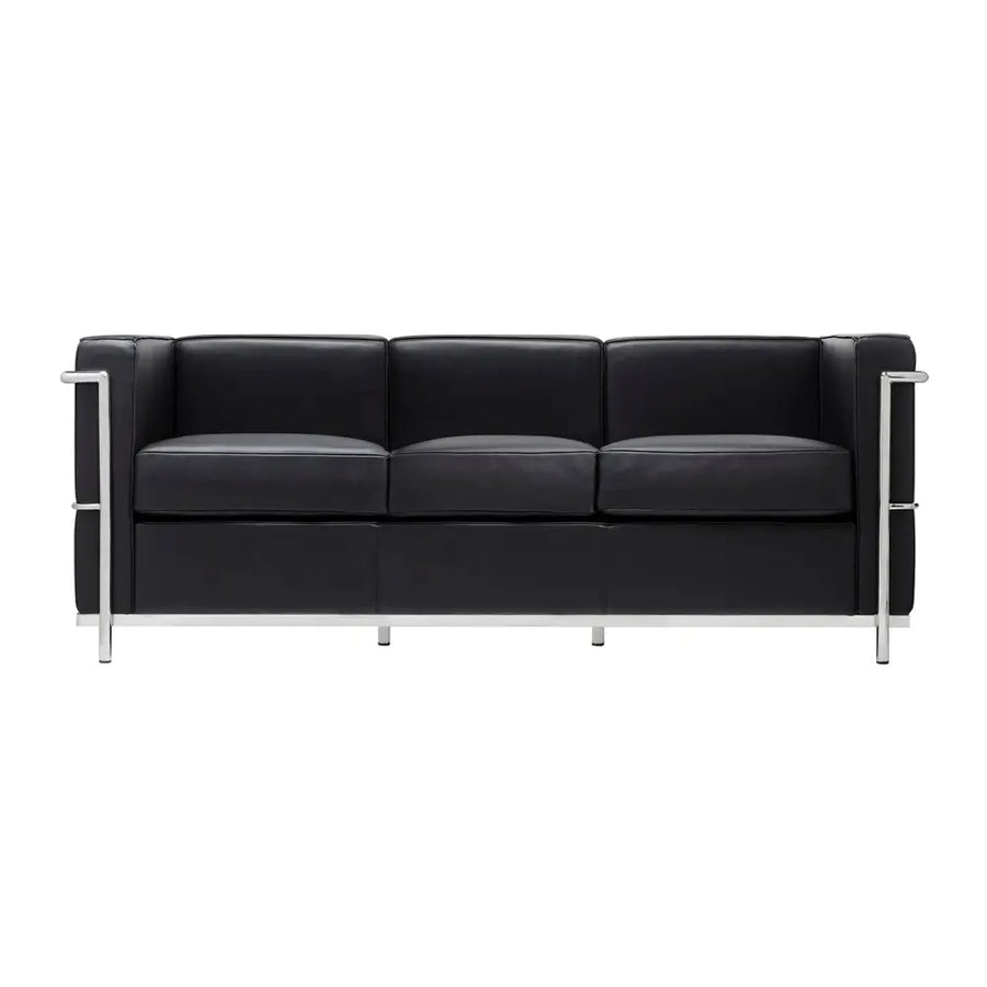Soffa - SOFT LC2 3-SITS, svart italiensk läder - produktbild av [MGO] Import King Home från King Home | Arvande