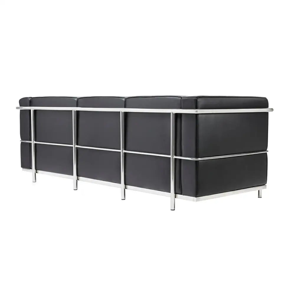 Soffa - SOFT LC2 3-SITS, svart italiensk läder - produktbild av [MGO] Import King Home från King Home | Arvande