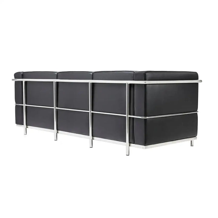 Soffa - SOFT LC2 3-SITS, svart italiensk läder - produktbild av [MGO] Import King Home från King Home | Arvande