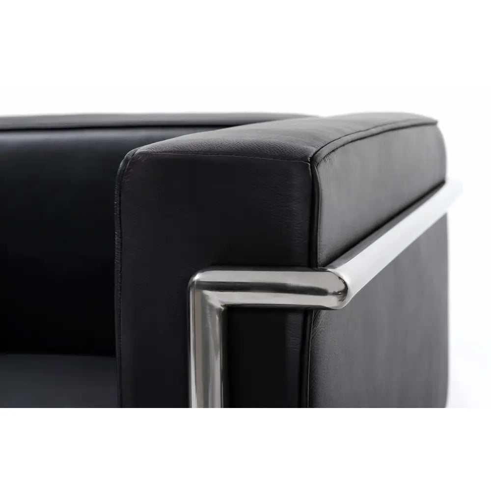 Soffa - SOFT LC2 3-SITS, svart italiensk läder - produktbild av [MGO] Import King Home från King Home | Arvande