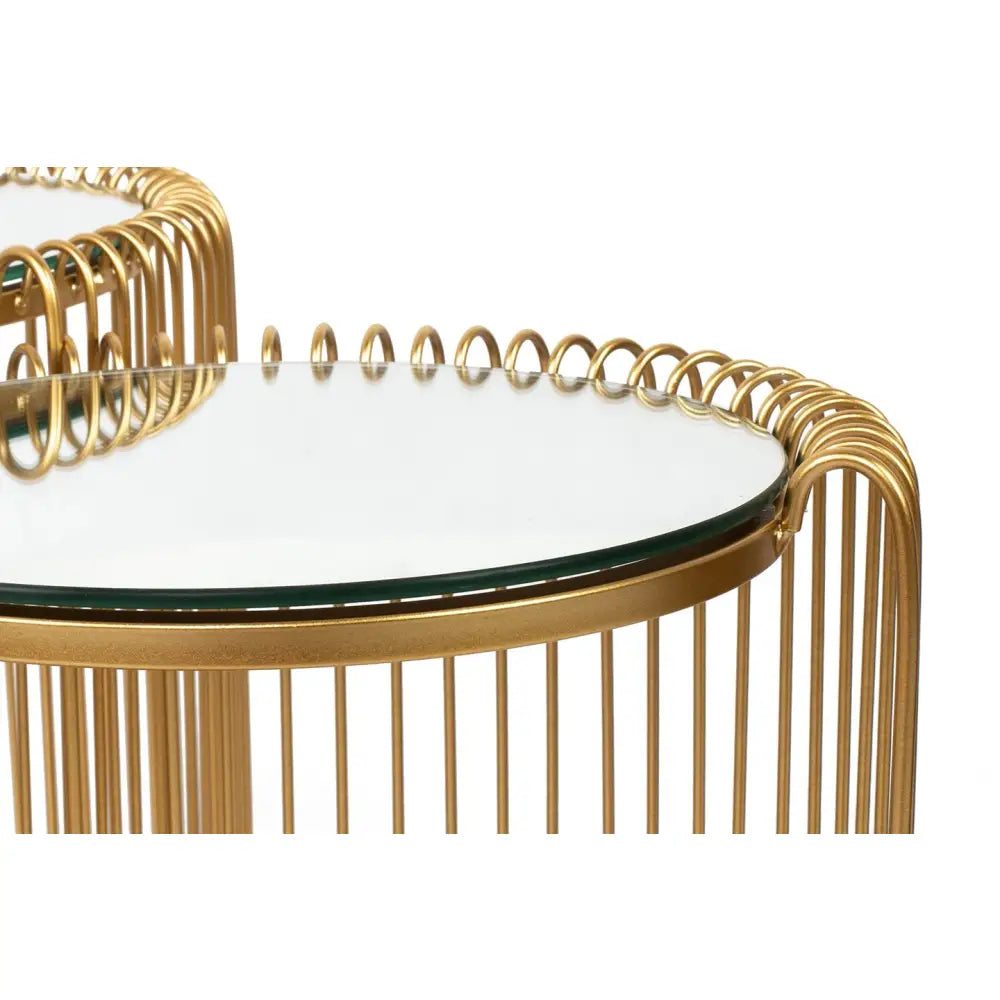 Soffbord KARE DESIGN - WIRE DOUBLE, mässing, 2-set - produktbild av Sidobord från Kare Design | Arvande
