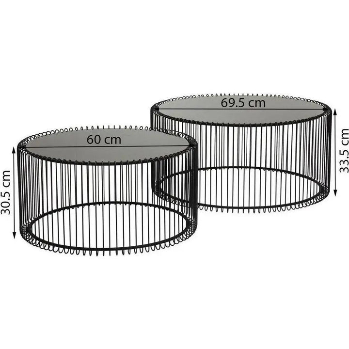 Soffbord KARE - WIRE, svart, 2-set - produktbild av Nyheter ej översatt från Kare Design | Arvande