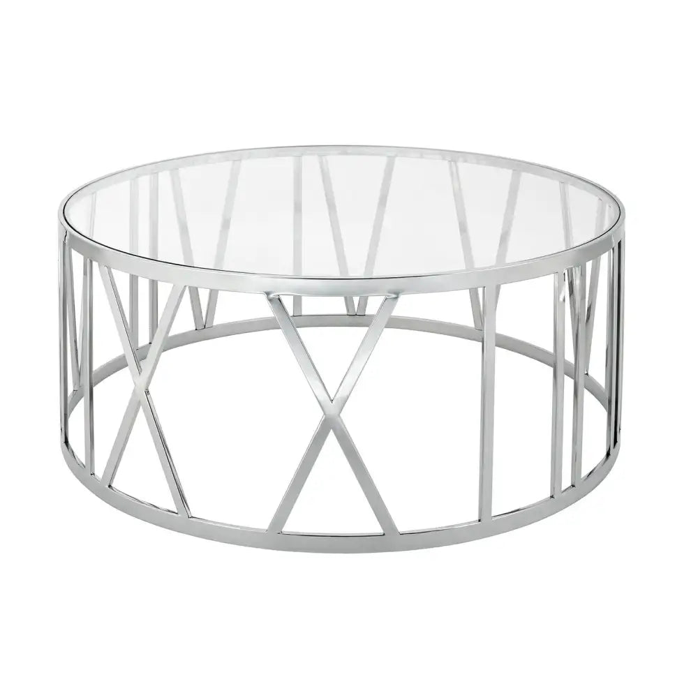 Soffbord TIME ROMAN, silver/glas - produktbild av Sidobord från King Home | Arvande