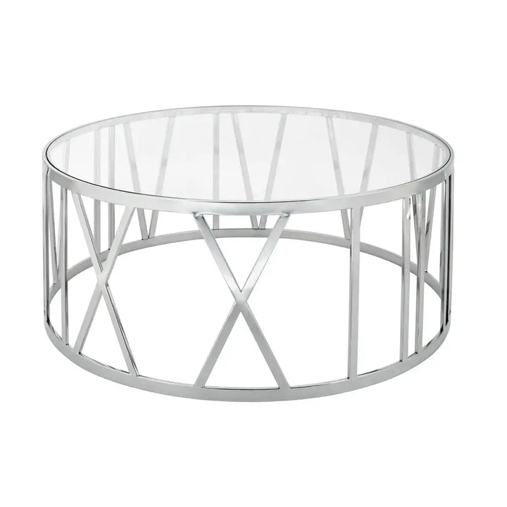 Soffbord TIME ROMAN, silver/glas - produktbild av Sidobord från King Home | Arvande