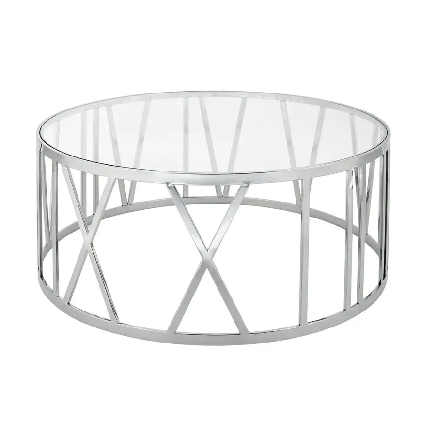 Soffbord TIME ROMAN, silver/glas - produktbild av Sidobord från King Home | Arvande