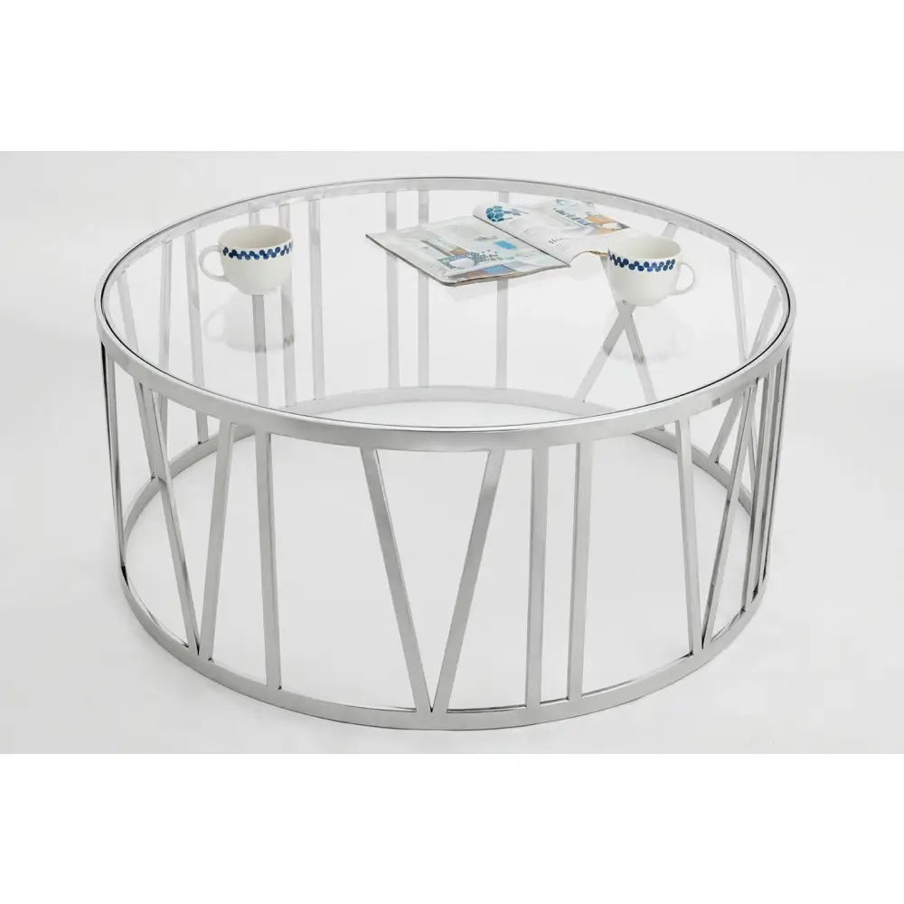 Soffbord TIME ROMAN, silver/glas - produktbild av Sidobord från King Home | Arvande