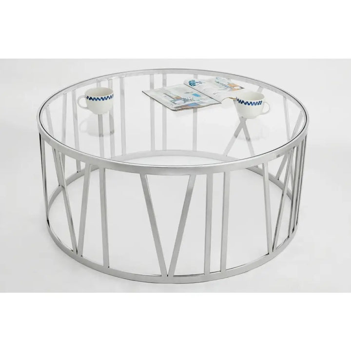 Soffbord TIME ROMAN, silver/glas - produktbild av Sidobord från King Home | Arvande
