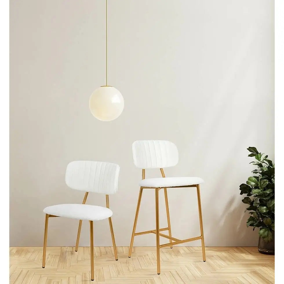 Stol - FABIOLA BOUCLE, vit/guld - produktbild av [MGO] Import King Home från King Home | Arvande