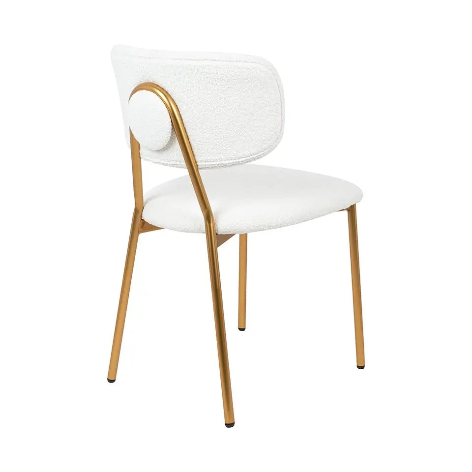 Stol - FABIOLA BOUCLE, vit/guld - produktbild av [MGO] Import King Home från King Home | Arvande