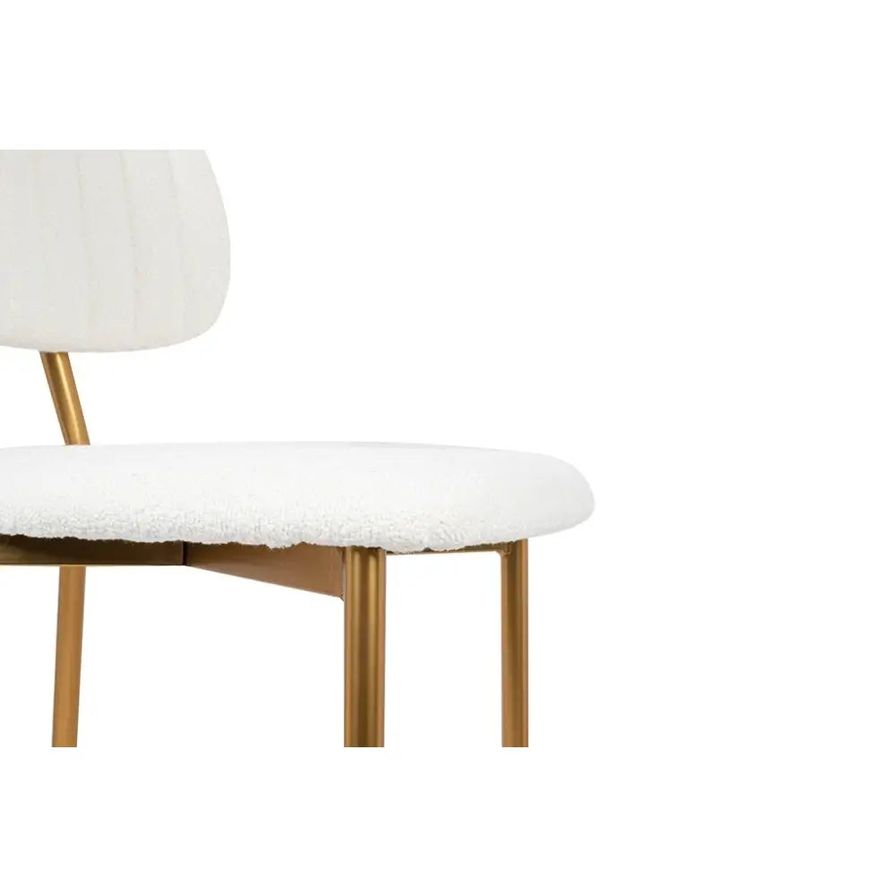 Stol - FABIOLA BOUCLE, vit/guld - produktbild av [MGO] Import King Home från King Home | Arvande