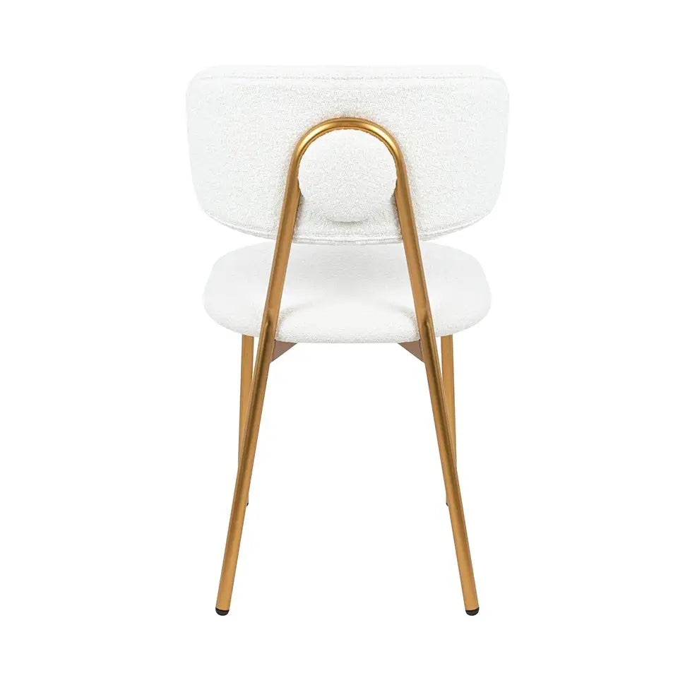 Stol - FABIOLA BOUCLE, vit/guld - produktbild av [MGO] Import King Home från King Home | Arvande