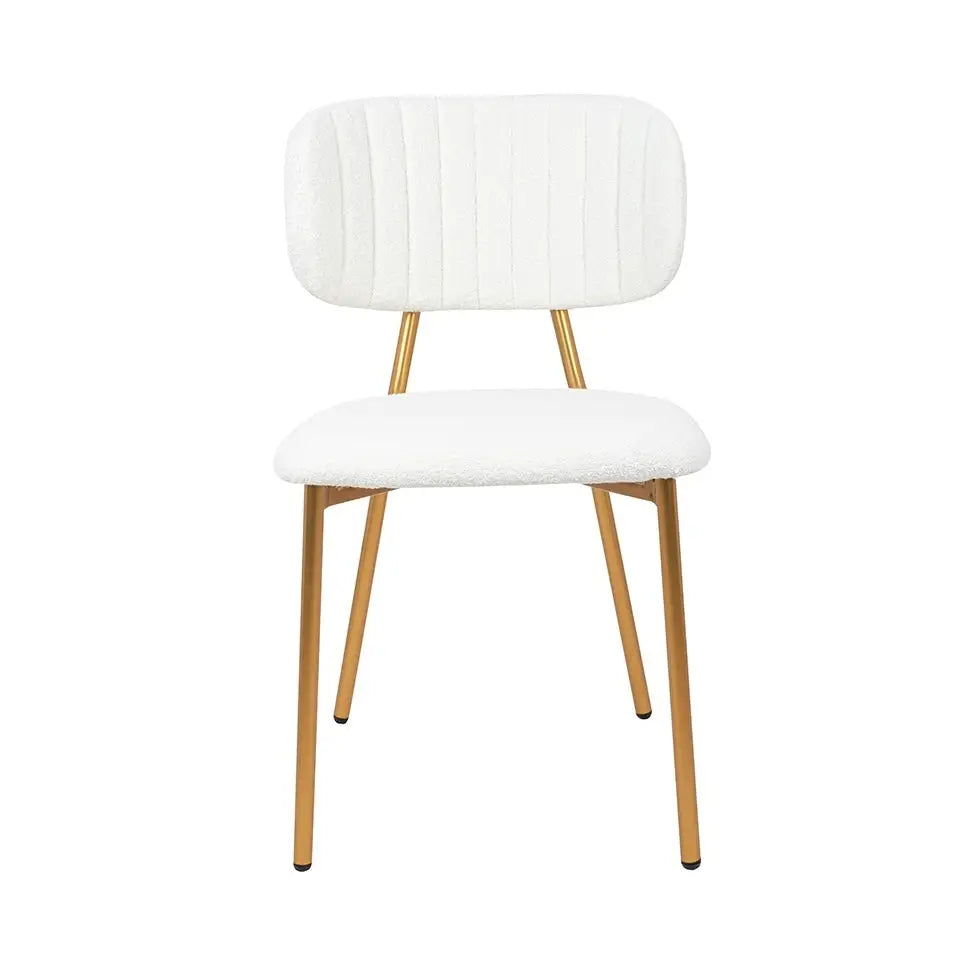 Stol - FABIOLA BOUCLE, vit/guld - produktbild av [MGO] Import King Home från King Home | Arvande