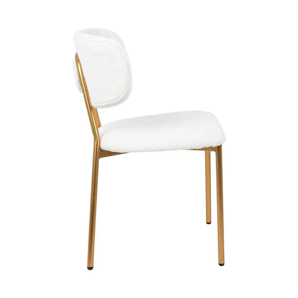 Stol - FABIOLA BOUCLE, vit/guld - produktbild av [MGO] Import King Home från King Home | Arvande
