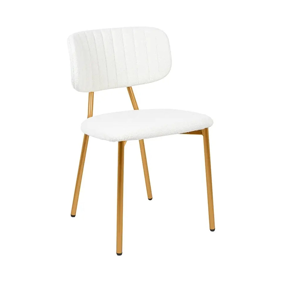 Stol - FABIOLA BOUCLE, vit/guld - produktbild av [MGO] Import King Home från King Home | Arvande