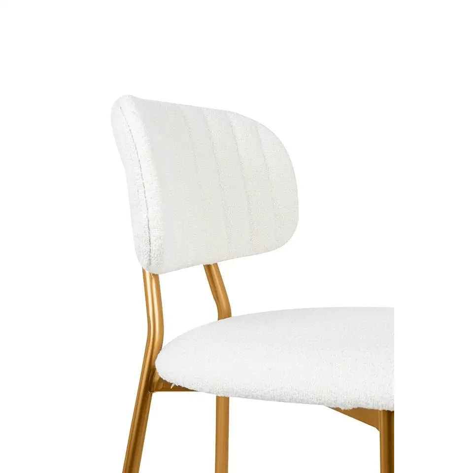 Stol - FABIOLA BOUCLE, vit/guld - produktbild av [MGO] Import King Home från King Home | Arvande