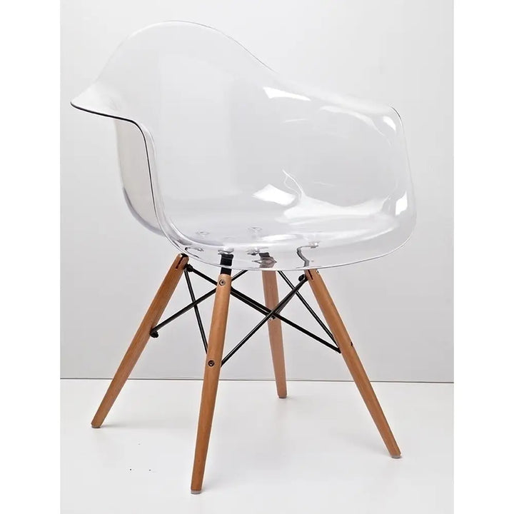 Stol - ICE WOOD ARM, transparent/bokträ - produktbild av [MGO] Import King Home från King Home | Arvande