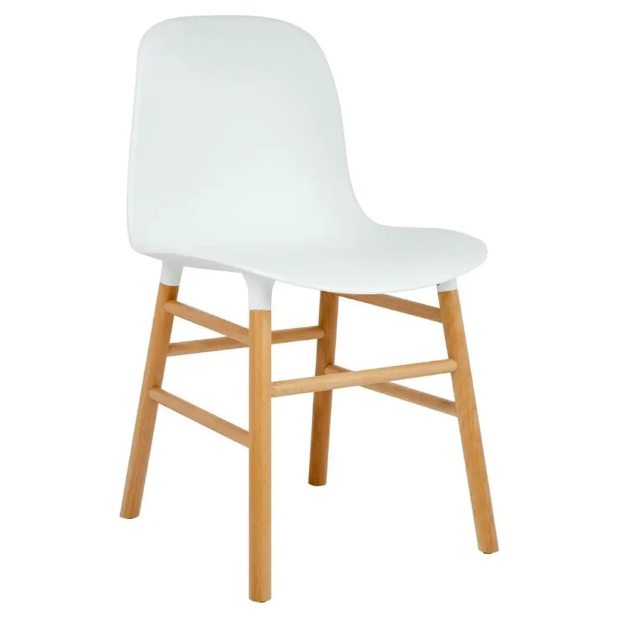 Stol - IKAR, vit/bokträ - produktbild av [MGO] Import King Home från King Home | Arvande