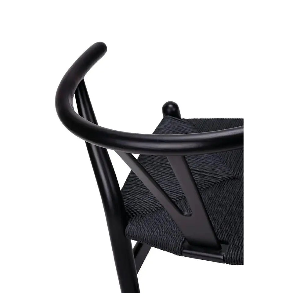 Stol - WISHBONE, naturfiber/bokträ helsvart – produktbild av [MGO] Import King Home från King Home | Arvande