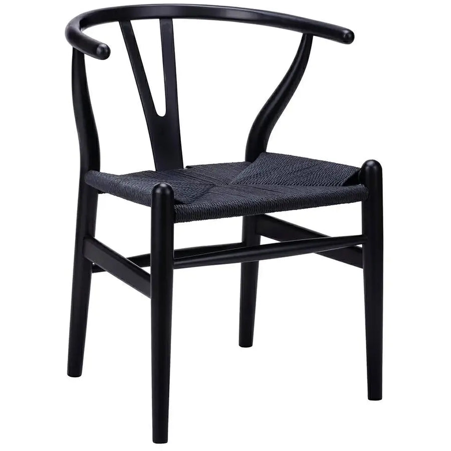 Stol - WISHBONE, naturfiber/bokträ helsvart - produktbild av [MGO] Import King Home från King Home | Arvande