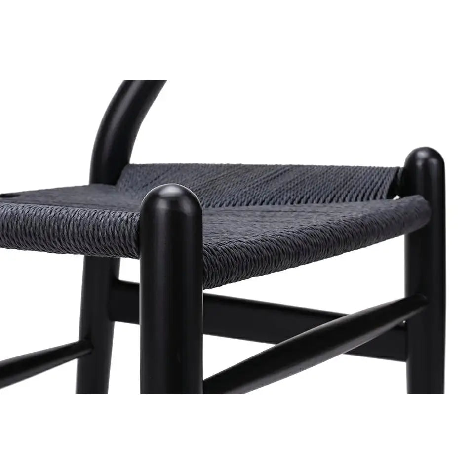 Stol - WISHBONE, naturfiber/bokträ helsvart – produktbild av [MGO] Import King Home från King Home | Arvande