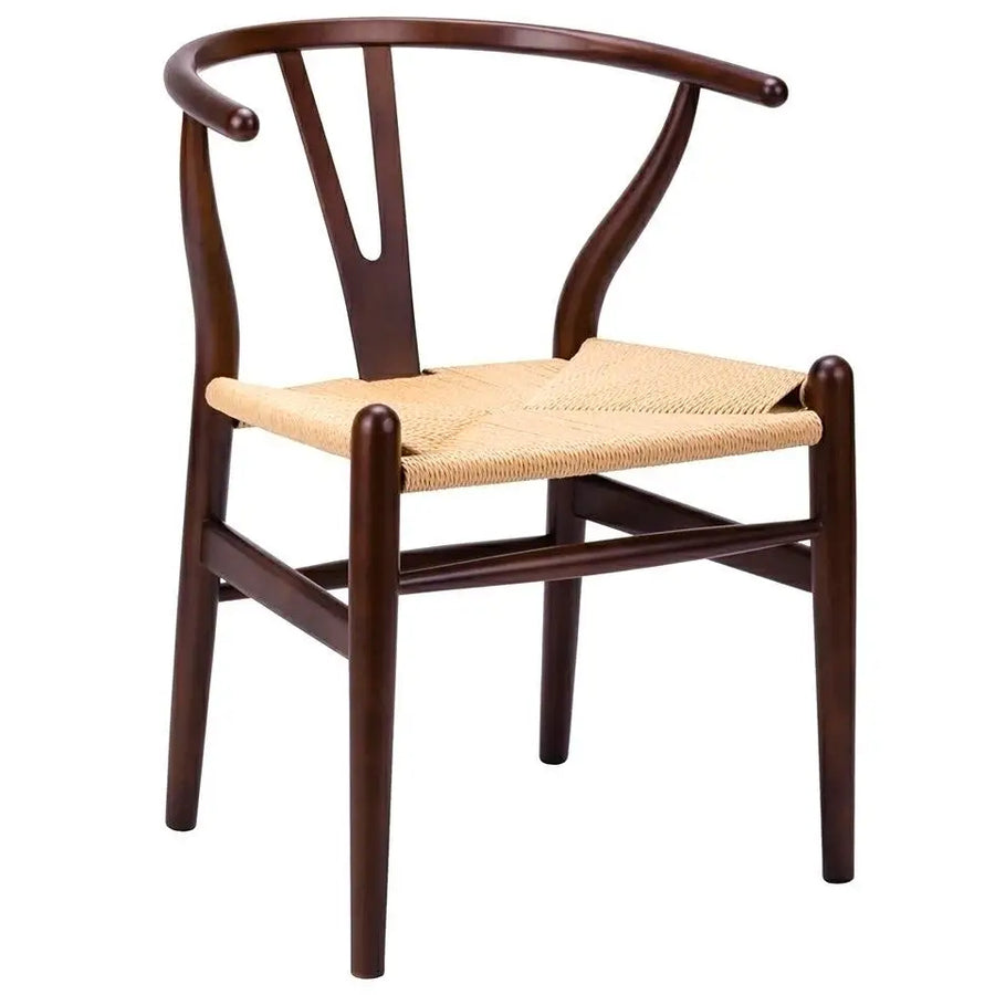 Stol - WISHBONE, naturfiber/bokträ mörkbrun - produktbild av [MGO] Import King Home från King Home | Arvande
