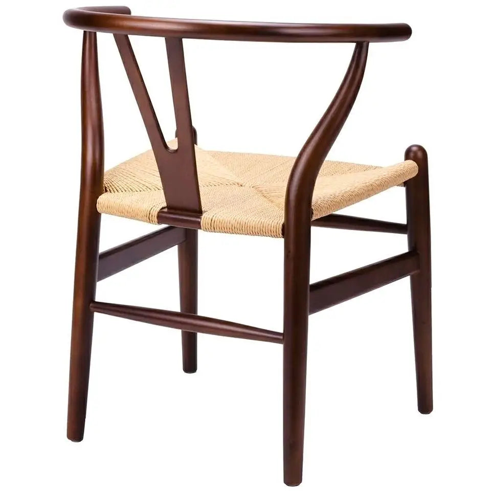Stol - WISHBONE, naturfiber/bokträ mörkbrun - produktbild av [MGO] Import King Home från King Home | Arvande