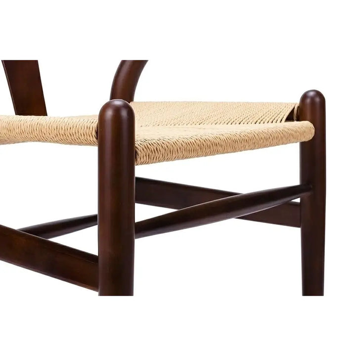 Stol - WISHBONE, naturfiber/bokträ mörkbrun - produktbild av [MGO] Import King Home från King Home | Arvande