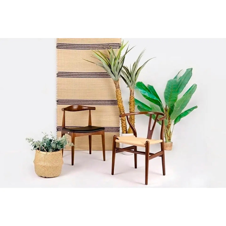 Stol - WISHBONE, naturfiber/bokträ mörkbrun - produktbild av [MGO] Import King Home från King Home | Arvande