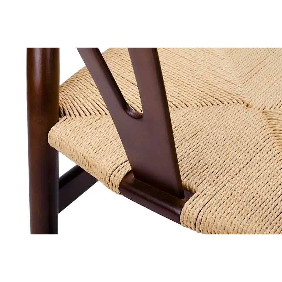 Stol - WISHBONE, naturfiber/bokträ mörkbrun - produktbild av [MGO] Import King Home från King Home | Arvande