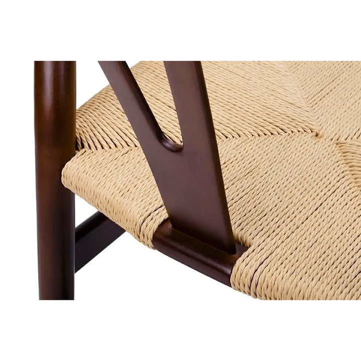 Stol - WISHBONE, naturfiber/bokträ mörkbrun - produktbild av [MGO] Import King Home från King Home | Arvande