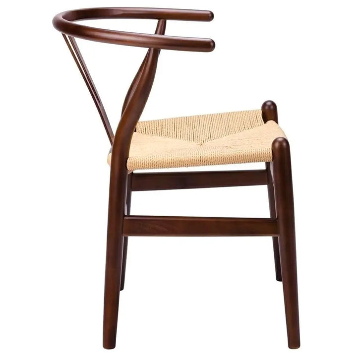Stol - WISHBONE, naturfiber/bokträ mörkbrun - produktbild av [MGO] Import King Home från King Home | Arvande