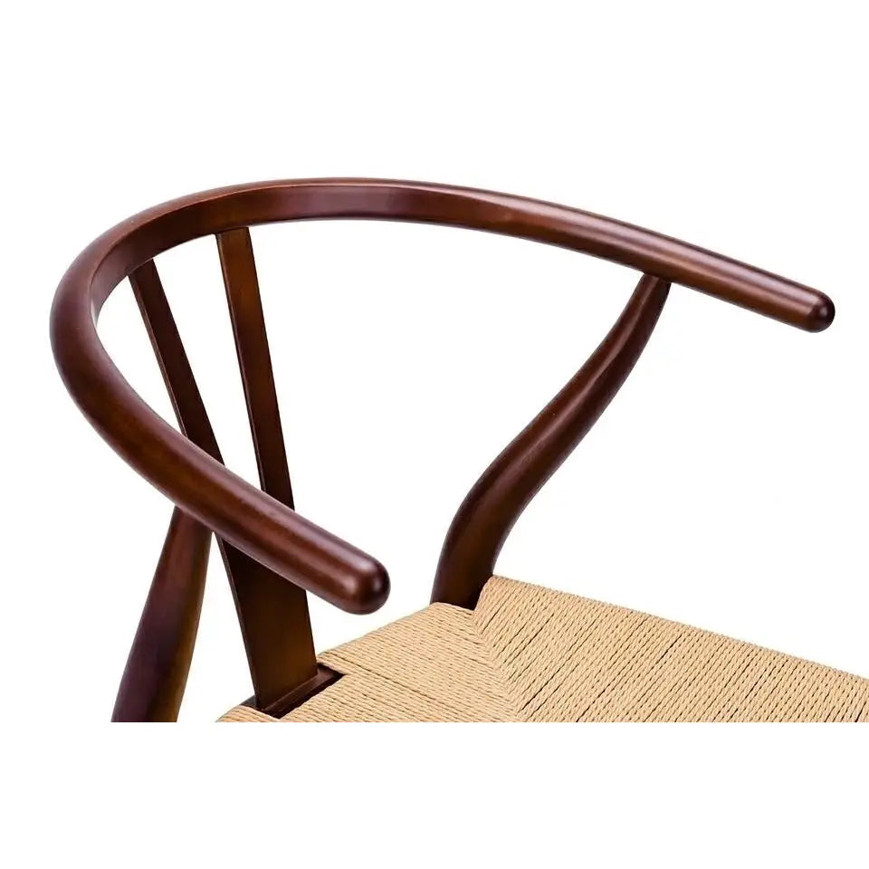 Stol - WISHBONE, naturfiber/bokträ mörkbrun - produktbild av [MGO] Import King Home från King Home | Arvande