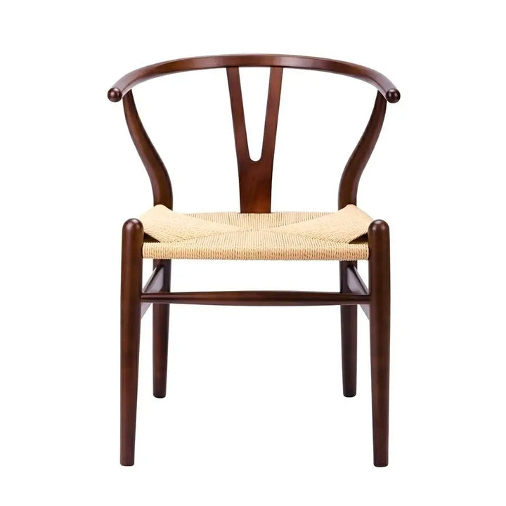 Stol - WISHBONE, naturfiber/bokträ mörkbrun - produktbild av [MGO] Import King Home från King Home | Arvande
