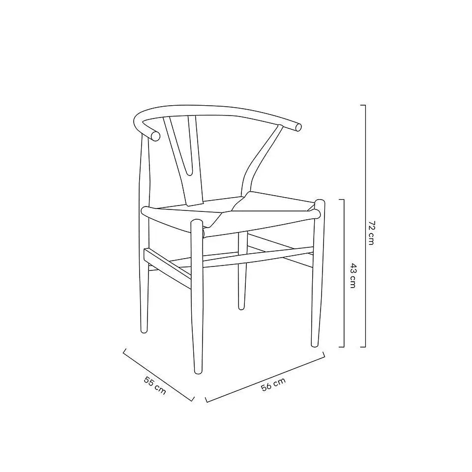 Stol - WISHBONE, naturfiber/bokträ svart - produktbild av [MGO] Import King Home från King Home | Arvande