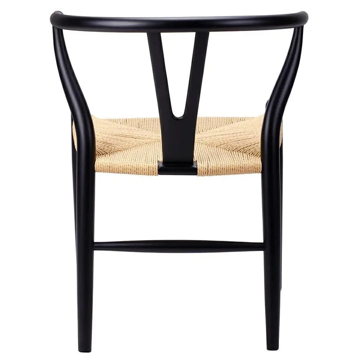 Stol - WISHBONE, naturfiber/bokträ svart - produktbild av [MGO] Import King Home från King Home | Arvande