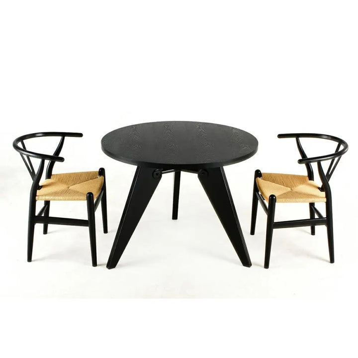 Stol - WISHBONE, naturfiber/bokträ svart - produktbild av [MGO] Import King Home från King Home | Arvande