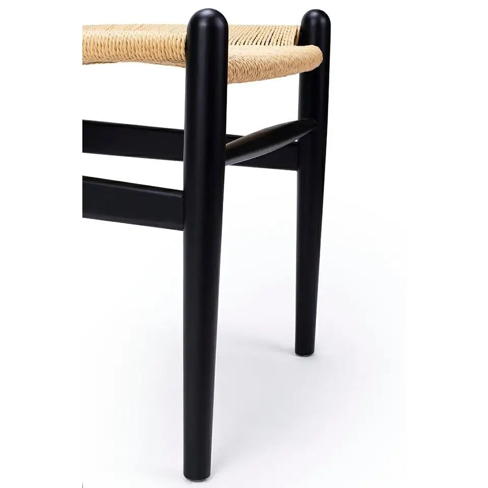 Stol - WISHBONE, naturfiber/bokträ svart - produktbild av [MGO] Import King Home från King Home | Arvande