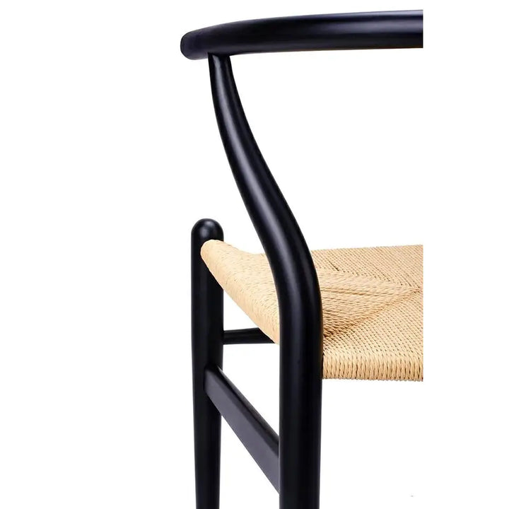 Stol - WISHBONE, naturfiber/bokträ svart - produktbild av [MGO] Import King Home från King Home | Arvande