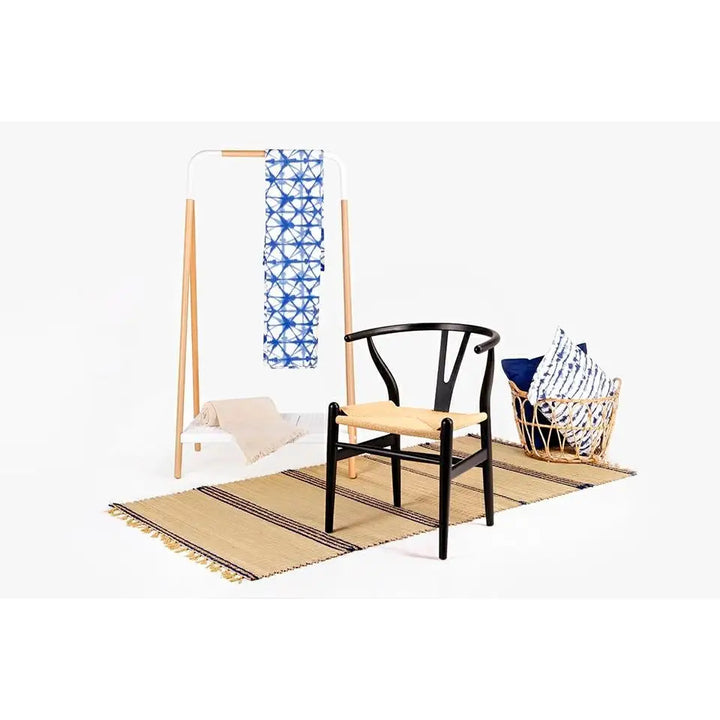 Stol - WISHBONE, naturfiber/bokträ svart - produktbild av [MGO] Import King Home från King Home | Arvande