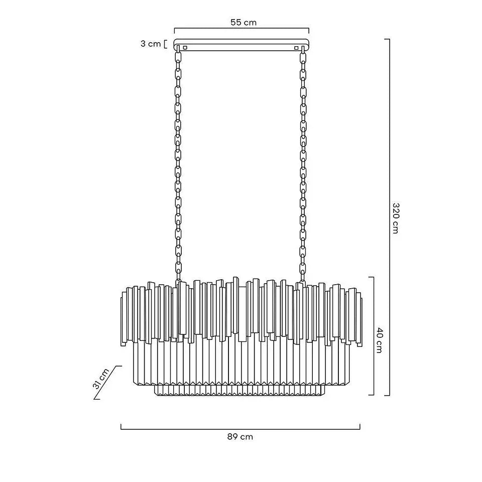 Taklampa - IMPERIAL LONG SILVER 90 - produktbild av Taklampor från King Home | Arvande