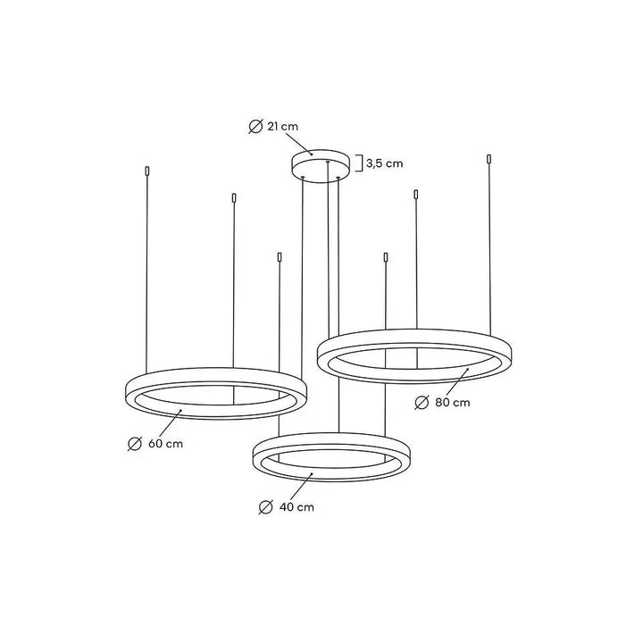 Taklampa - RING 40 + 60 + 80, guld - produktbild av Taklampor från King Home | Arvande