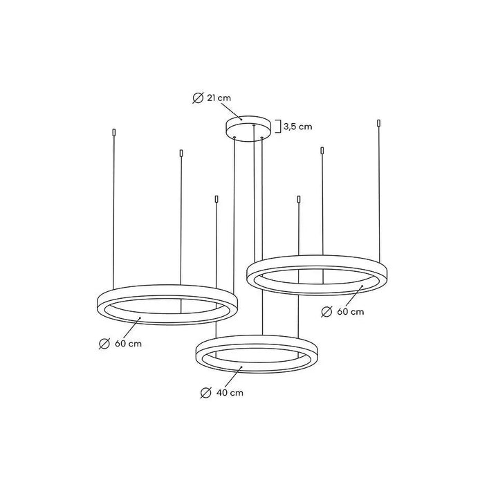 Taklampa - RING 40 + 60 + 60, guld - produktbild av Taklampor från King Home | Arvande
