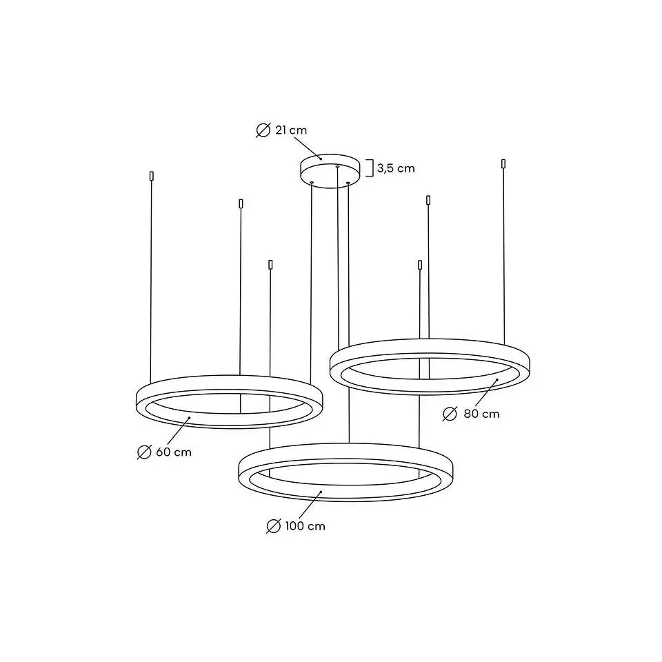 Taklampa - RING 60 + 80 + 100, guld - produktbild av Taklampor från King Home | Arvande