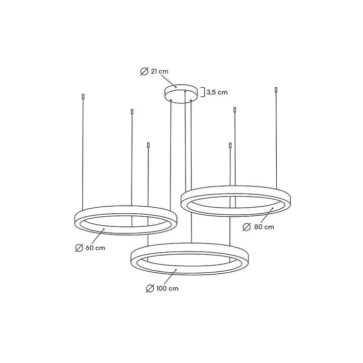 Taklampa - RING 60 + 80 + 100, guld - produktbild av Taklampor från King Home | Arvande