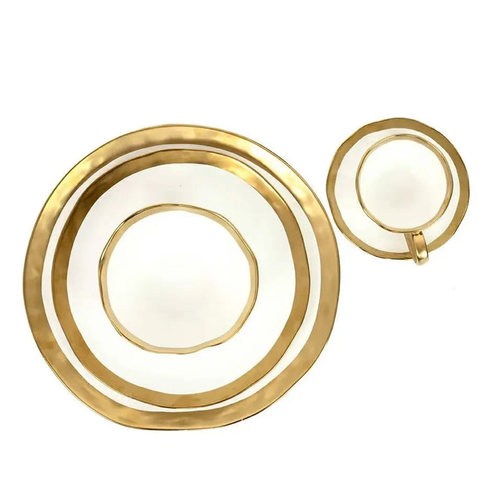 Tallrik KARE DESIGN - BELL, 25,5 cm, vit/guld - produktbild av Inredning från Kare Design | Arvande