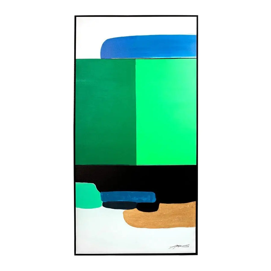 Tavla KARE DESIGN - ABSTRACT SHAPES GREEN, 73x143 cm - produktbild av Dekoration från Kare Design | Arvande